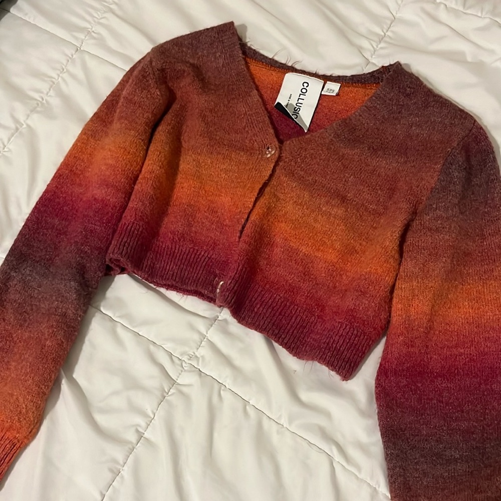 Collusion sunset cropped cardigan, Size US 2